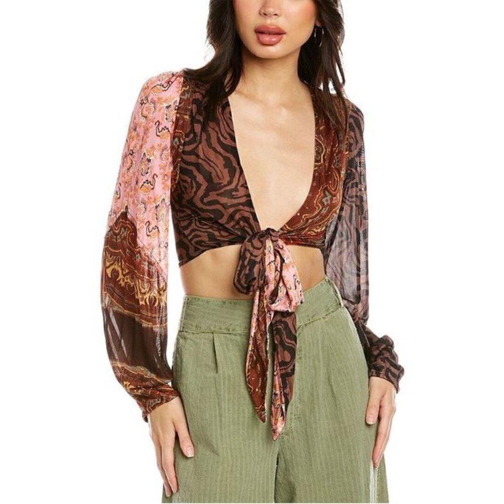 Free People Women's Red Hailey Top - Crop